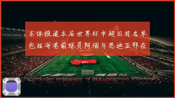 东体报道本届世界杯中超旧将名单包括海港前球员阿瑙与恩迪亚耶在内的10位球员